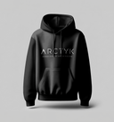 Black hoodie with 'ARCTYK' branding on a gray background